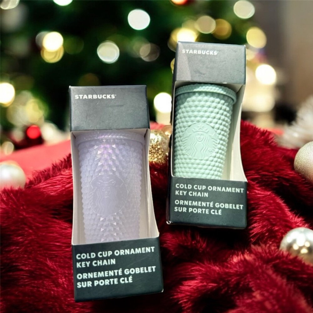 Starbucks Cold Cup Ornament Keychain - Purple or Green 🆕